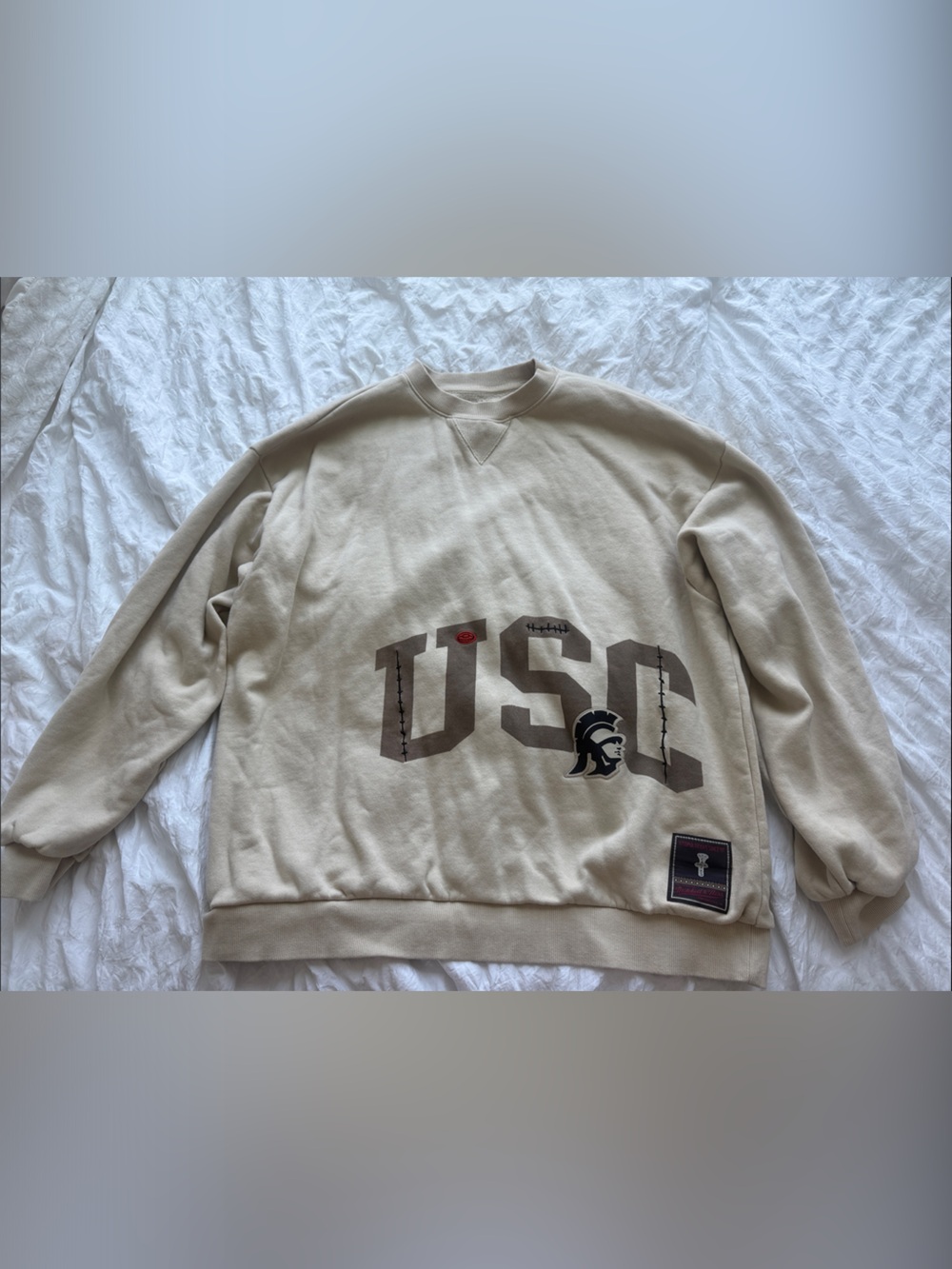 USC Graphic Crewneck Sweatshirt - Beige Men's Pullover